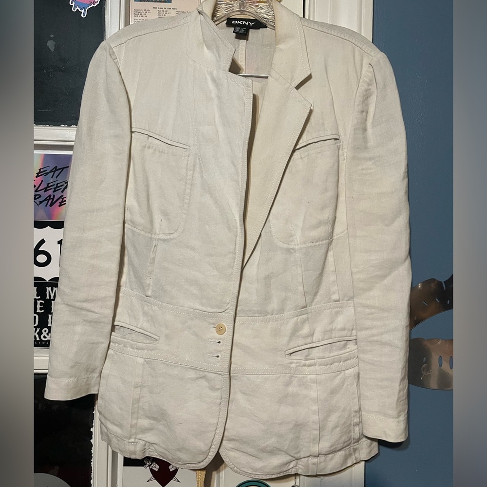 DKNY VINTAGE EARLY 2000s WHITE PANTSUIT SET